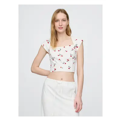 GAP Lněný crop top - Dámské