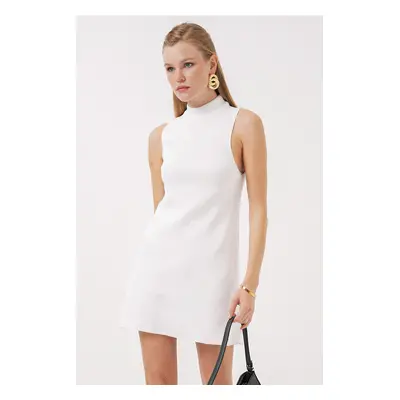 Bigdart Zero Sleeve Mini Knitwear Dress - White