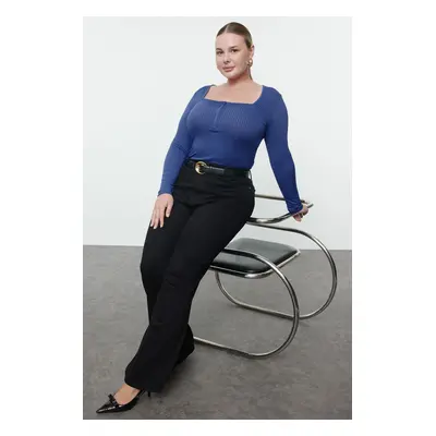 Trendyol Curve Saks Camisole Knitted Plus Size Blouse