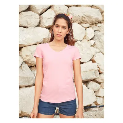 V-neck Women's Pink Valueweight Fruit of the Loom