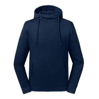 Granatowa bluza unisex Pure Organic High Collar Hooded Sweat Russell