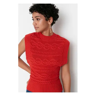 Trendyol Red Knit Detailed Knitwear Sweater