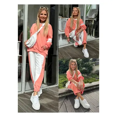 Peach and white tracksuit set By o la la