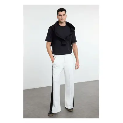 Trendyol Ecru Oversize/Wide Cut Open Leg Color Block Sweatpants