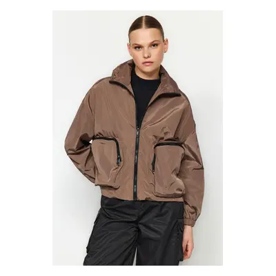 Trendyol Mink Oversize vodoodpudivý kabát na zip