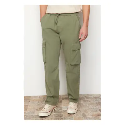 Trendyol Light Khaki Unisex Regular Fit Elastic Waistband Cargo Pocket Trousers