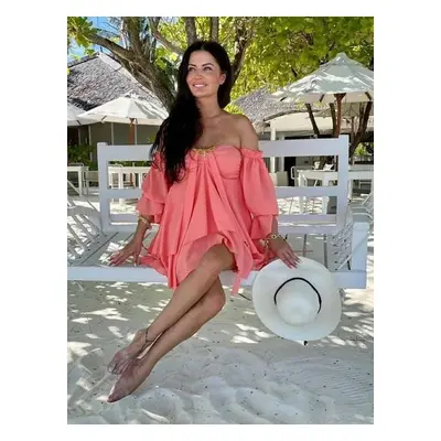 Coral dress By o la la axp0747. R37