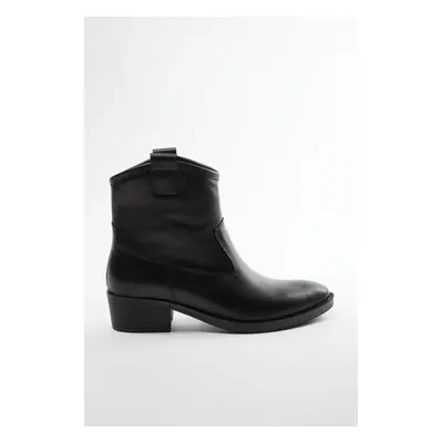 Trendyol Black Genuine Leather Cowboy Women's Boots