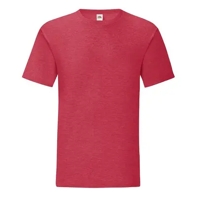 Red men's t-shirt in combed cotton Iconic with Fruit of the Loom sleeve