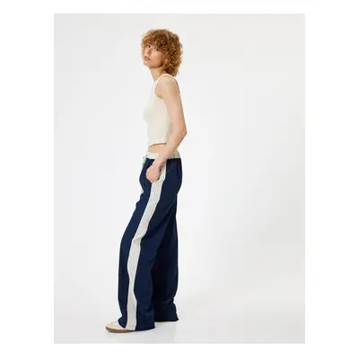 Koton Parachute Trousers with Lace Waist Wide Leg Pocket Detail