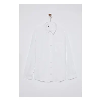 Trendyol White Stone Detail Woven Shirt