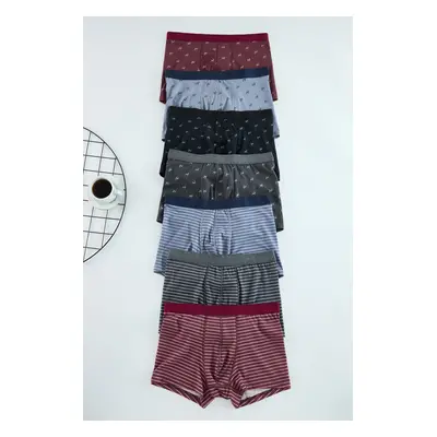 Trendyol 7-Pack Plain/Patterned Cotton Boxer