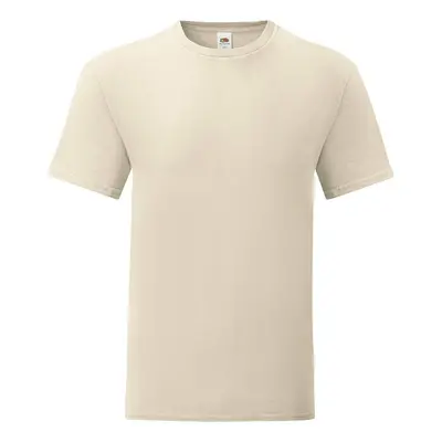 Beige men's t-shirt with combed cotton Iconic sleeve Fruit of the Loom