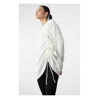 Trendyol Ecru Thessaloniki Knitted Smock Detailed Knitwear Sweater