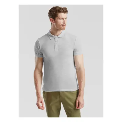 Light Grey Men's Polo Shirt Tailored Fit Friut of the Loom