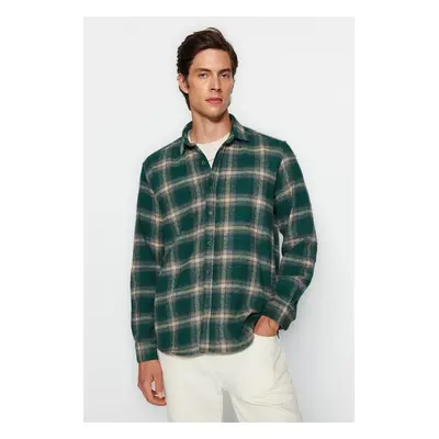 Trendyol Green Regular Fit Winter Checkered Lumberjack Shirt