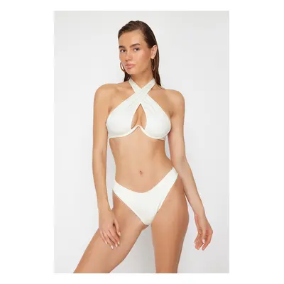 Trendyol Ecru High Leg Regular Bikini Bottom