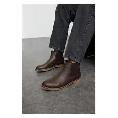 Trendyol Brown Elastic Men's Chelsea Boots