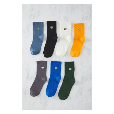 Trendyol Multicolored Unisex Pack College/Medium/Tennis Size Animal Embroidered Socks