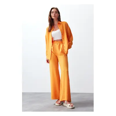 Trendyol Orange Woven Shirt-Pants Epaulette Suit