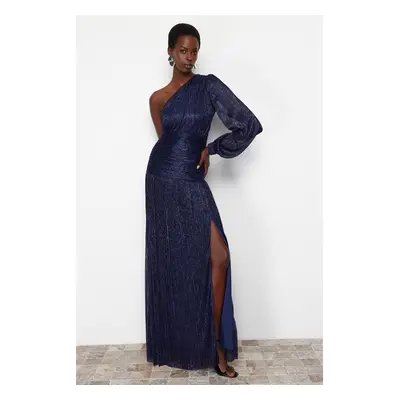 Trendyol Saks A-Cut Knitted Elegant Evening & Graduation Dress