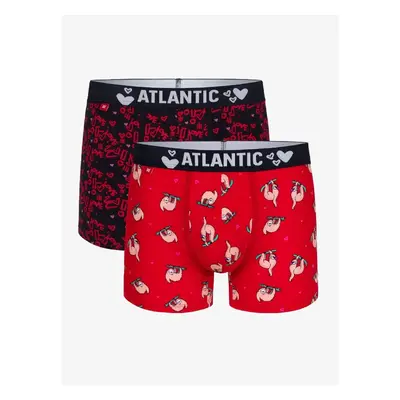 Pánské boxerky ATLANTIC 2Pack - červená/tmavě modrá