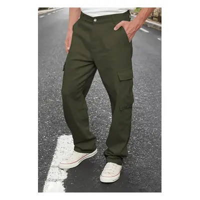 Trendyol Khaki Cargo Pocket Baggy Trousers