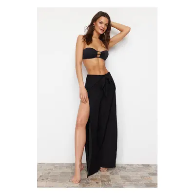 Trendyol Black Woven Slit Beach Pants