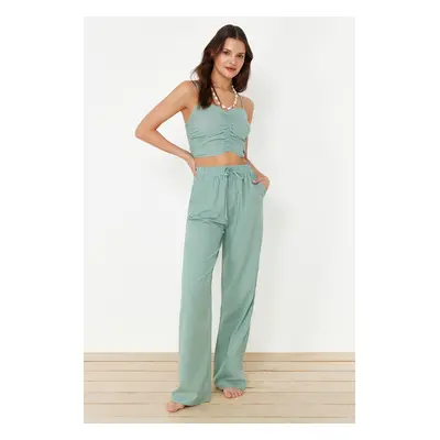 Trendyol Mint Woven Blouse Trousers Beach Set