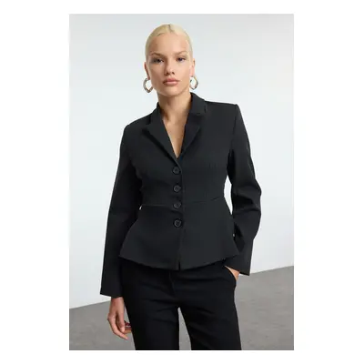 Trendyol Black Fitted Woven Blazer Jacket