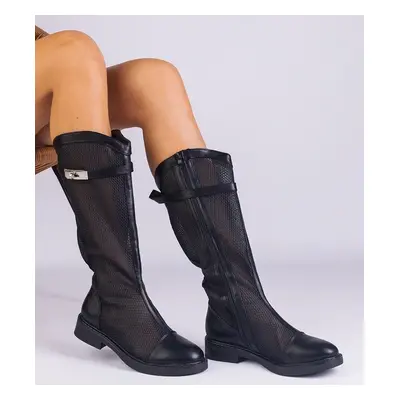 D/CEO Black cowboy boots on the block heel Abigail