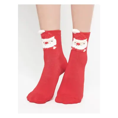 Socks with Santa Claus application red