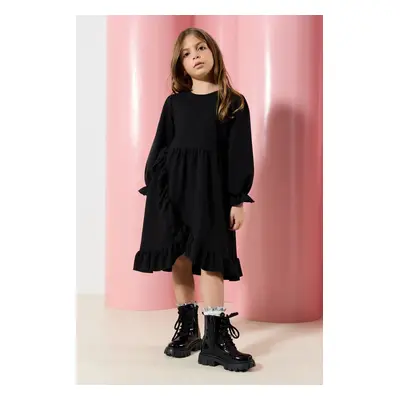 Trendyol Black Zippered and Laced Little Girl Kids Boots Patent Leather