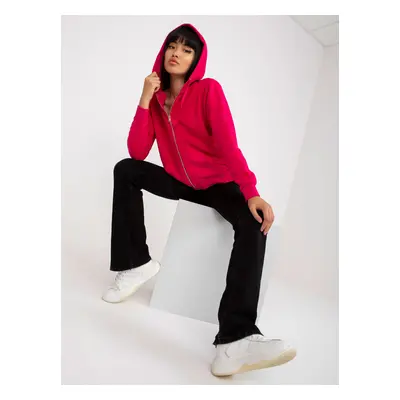 Fuchsia zip-up hoodie with pockets