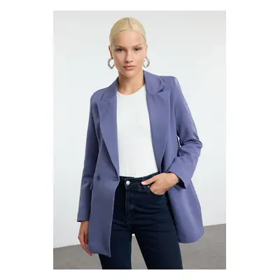 Trendyol Indigo Lined Double Breasted Woven Blazer Jacket