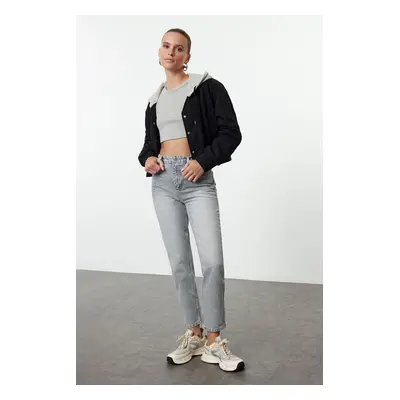 Trendyol Gray High Waist Mom Jeans