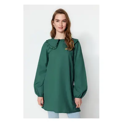 Trendyol Mint Baby Collar Woven Tunic