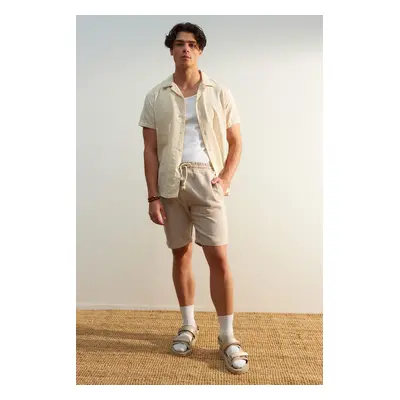 Trendyol Mink Regular Fit Linen Look Shorts