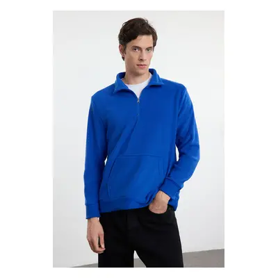 Trendyol Saks Regular/Normal Cut Stand Collar Anti-Pilling Warm/Fleece Sweatshirt