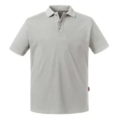 Light Grey Men's Polo Shirt Pure Organic Russell