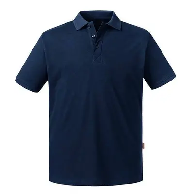 Navy blue men's polo shirt Pure Organic Russell