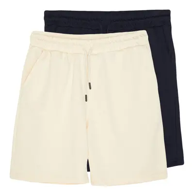 Trendyol Navy Blue-Stone Basic Regular Cut Pack Shorts