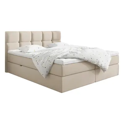 Livetastic KONTINENTÁLNÍ POSTEL, 200/220 cm, dřevo, textil, kompozitní dřevo, krémová