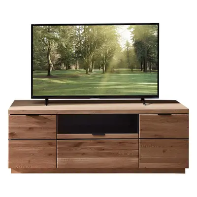 Linea Natura KOMODA POD TELEVIZI, divoký dub, černá, divoký dub, 166/60/50 cm