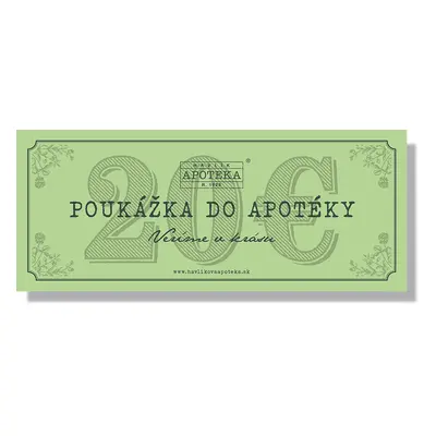 Havlíkova apotéka Havlíkova poukázka 20 € (platná pro slovenské prodejny a eshop)