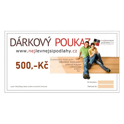 DÁRKOVÝ POUKAZ V HODNOTĚ 500 Kč