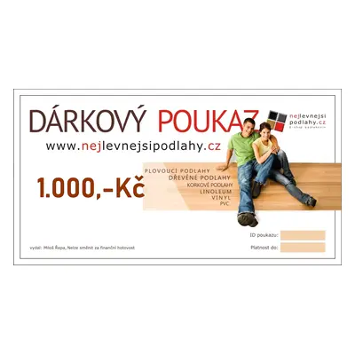 DÁRKOVÝ POUKAZ V HODNOTĚ 1.500 Kč