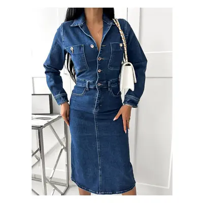 Elegantné midi denim šaty MENDES*