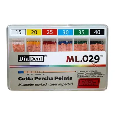 DiaDent Gutaperčové čepy ML.029 SET (ISO15-40), 1x120ks