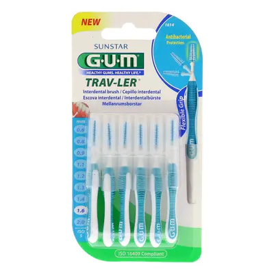 GUM Trav-ler mezizubní kartáčky konické 1,6 mm (modré), 6ks